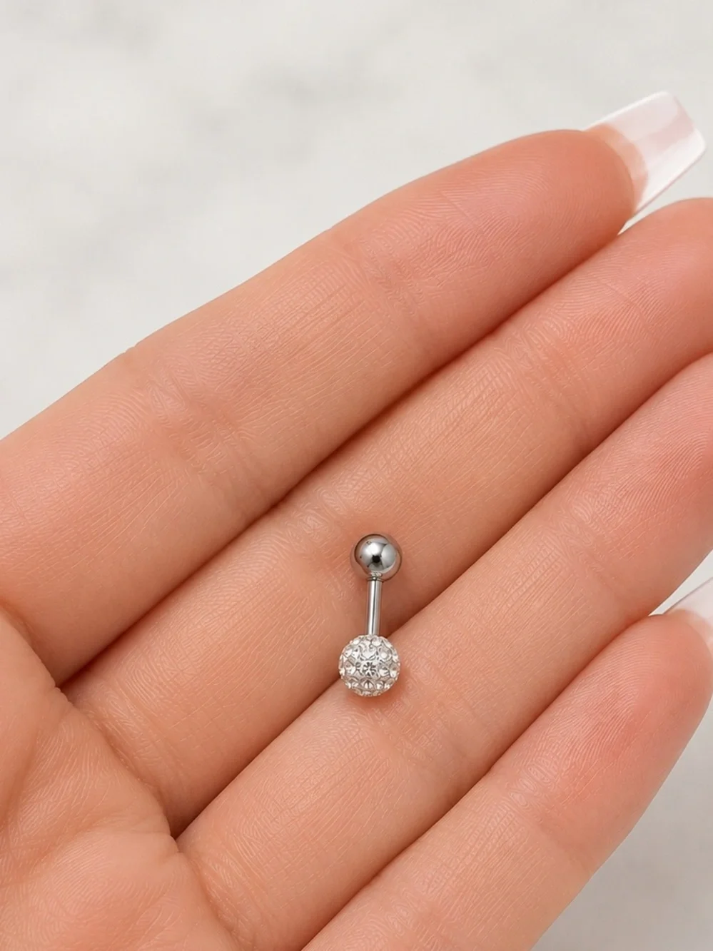 Clear Pave CZ Ball Cartilage Earring Barbell  Stud 16G